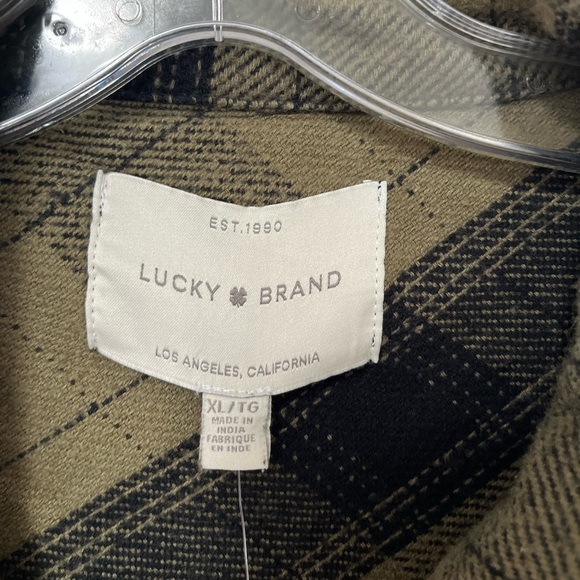 NWT Lucky Brand Oversized Flannel Shirt XL Green - Picture 3 of 12